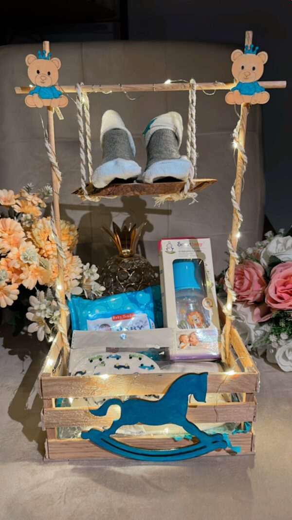 🎀🩷🩵Hermoso Baby Shower Basket 🧺🩷🩵🎀Personalízalo con nuestros accesorios disponibles 🎀🩵🩷🎁