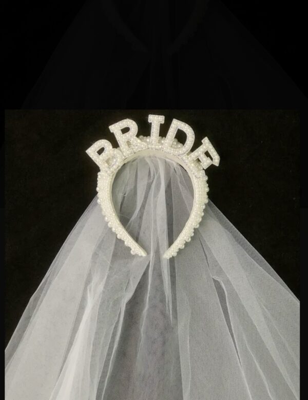 Diadema de velo de perlas bride 👰🏼‍♀️✨