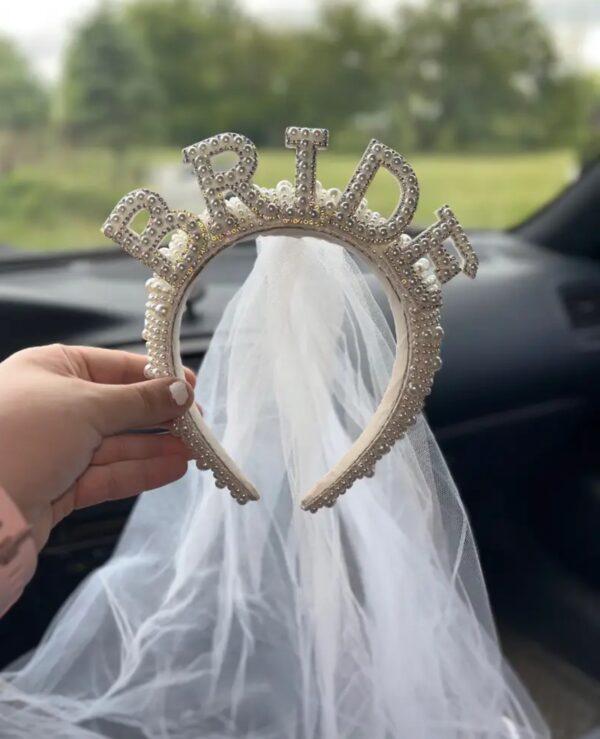 Diadema de velo de perlas bride 👰🏼‍♀️✨ - Image 5