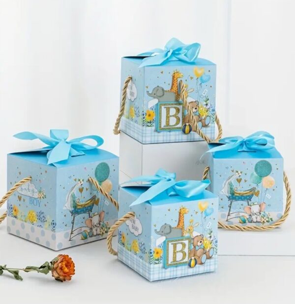 Caja color azul  con dibujos animados para cumple años o baby shower 💙👶🏼 - Image 2