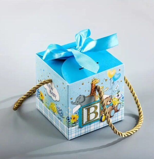 Caja color azul  con dibujos animados para cumple años o baby shower 💙👶🏼 - Image 3