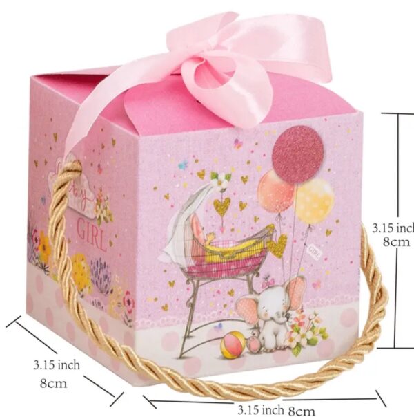 Caja color rosa con dibujos animados para cumple años o baby shower 💖👧🏼 - Image 3