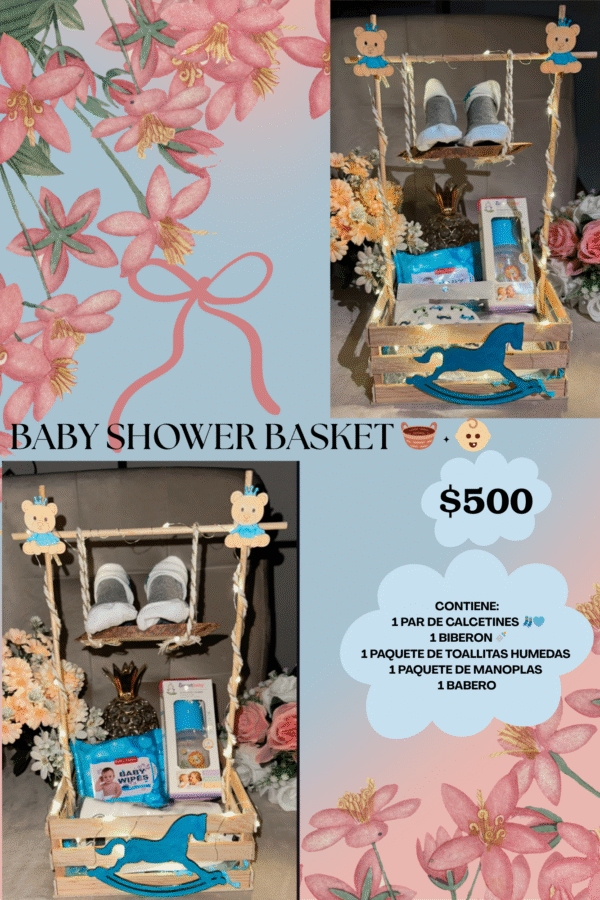 🎀🩷🩵Hermoso Baby Shower Basket 🧺🩷🩵🎀Personalízalo con nuestros accesorios disponibles 🎀🩵🩷🎁 - Image 7